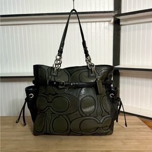 Coach Black Leather Colette Tote Handbag Tote
